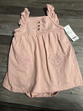 Carter's Pink Heart Pocket Ruffled Strap One-Piece